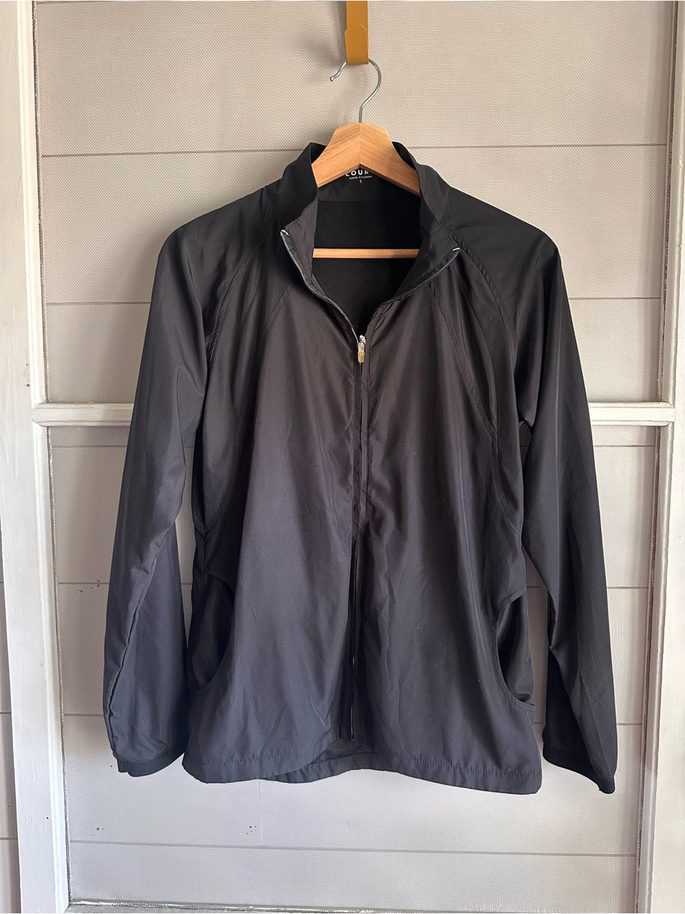 Lightweight packable Black Zip-Front Women's Jacket